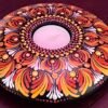 IMG_4445 Tea-light Candle Holder – Hand-painted Mandala (Orange & Yellow)