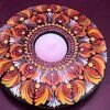 IMG_4447 Tea-light Candle Holder – Hand-painted Mandala (Orange & Yellow)
