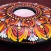 IMG_4450 Tea-light Candle Holder – Hand-painted Mandala (Orange & Yellow)
