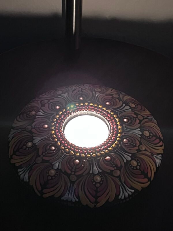 IMG_4452 Tea-light Candle Holder – Hand-painted Mandala (Orange & Yellow)